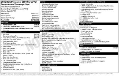 2026 RAM ProMaster 2500 High Roof