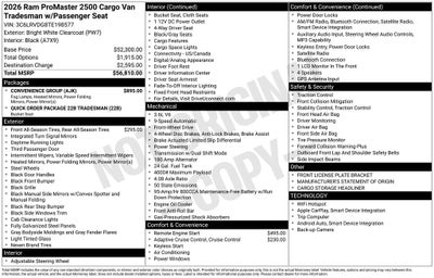 2026 RAM ProMaster 2500 High Roof