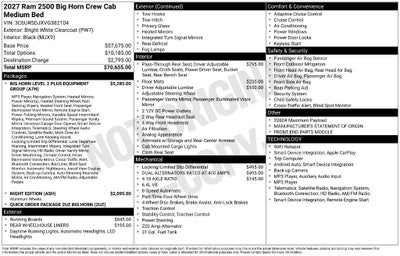 2027 RAM 2500 Big Horn
