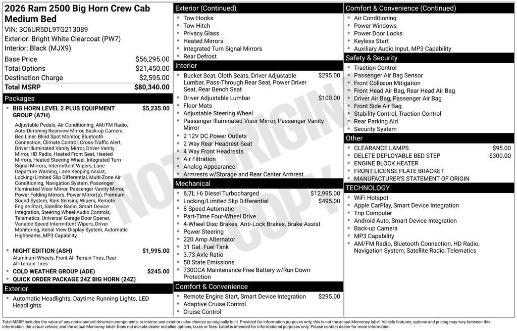 2026 RAM 2500 Big Horn