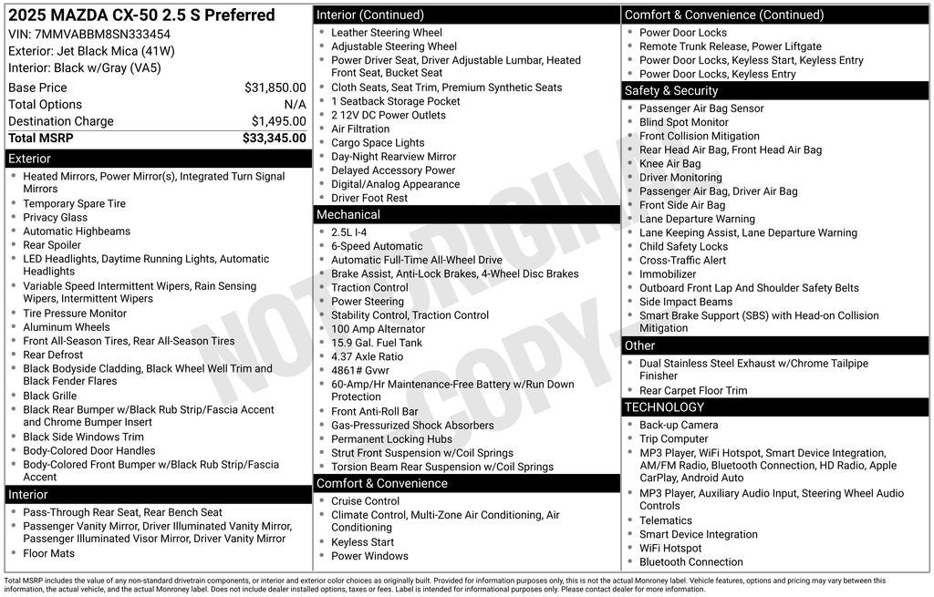 2025 Mazda Mazda CX-50 2.5 S Preferred Package