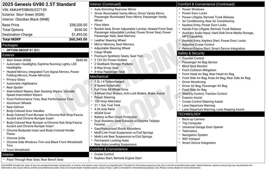 2025 Genesis GV80 2.5T