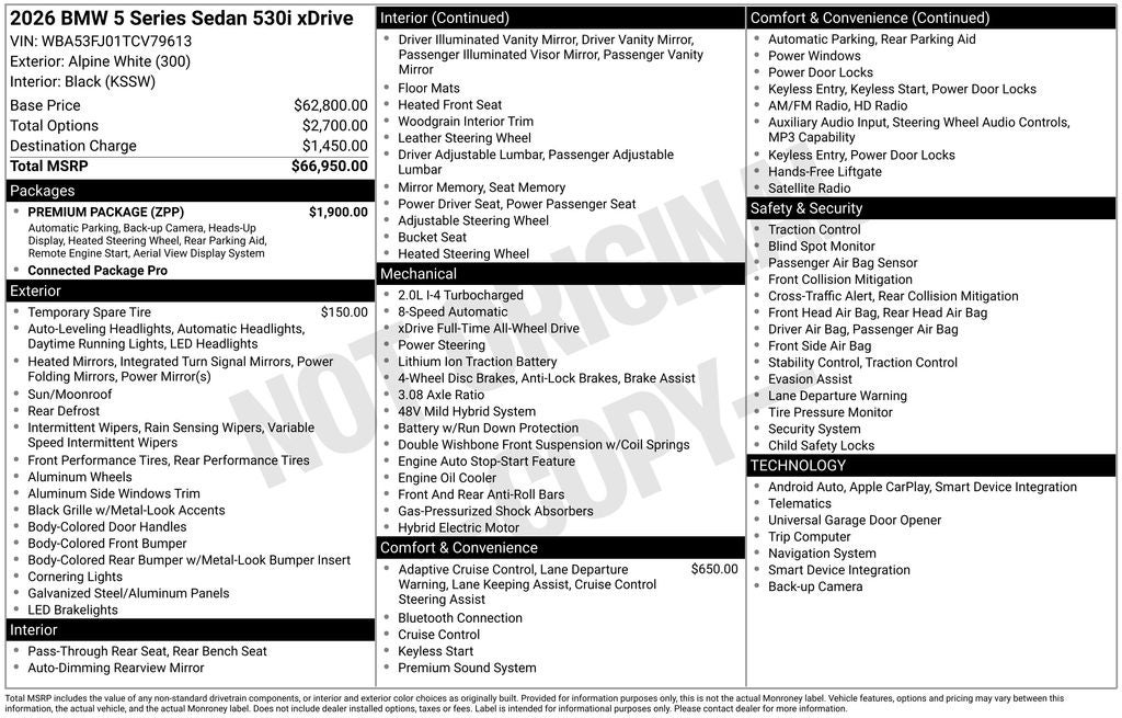 2026 BMW 5 Series 530i xDrive