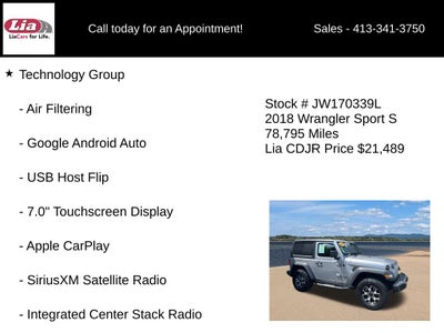 2018 Jeep Wrangler Sport S