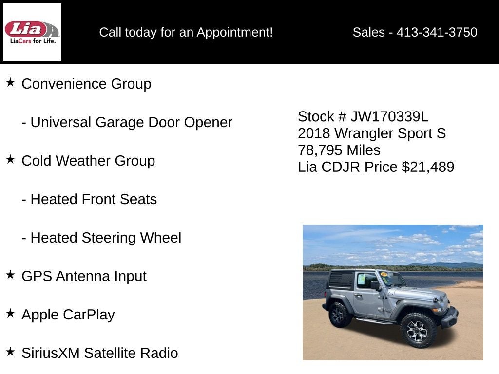 2018 Jeep Wrangler Sport S