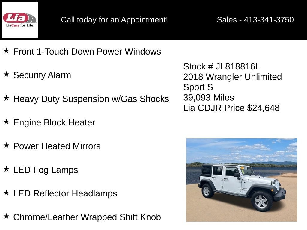 2018 Jeep Wrangler JK Unlimited Sport