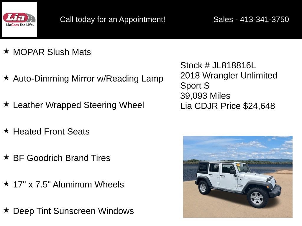 2018 Jeep Wrangler JK Unlimited Sport