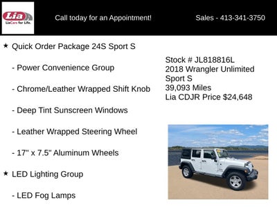 2018 Jeep Wrangler JK Unlimited Sport