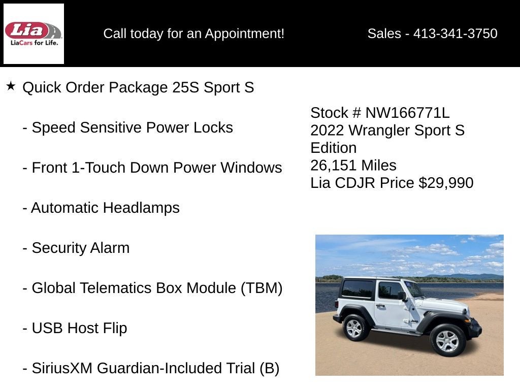 2022 Jeep Wrangler Sport S