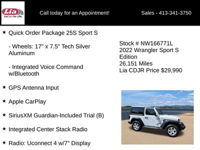 2022 Jeep Wrangler Sport S