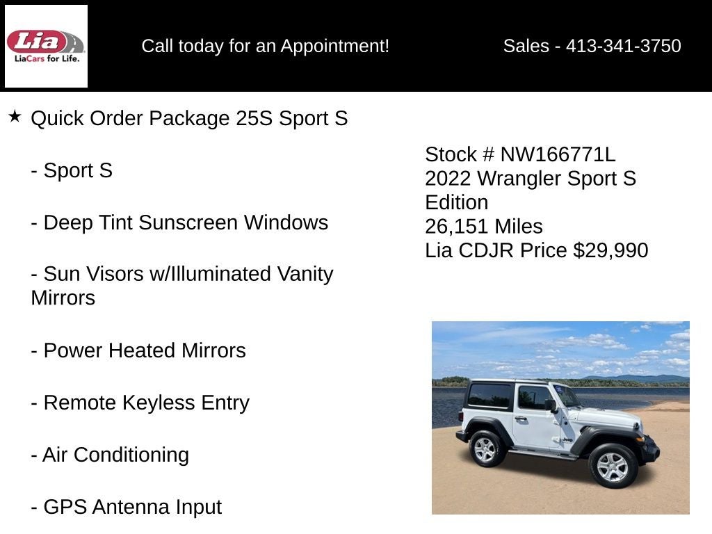 2022 Jeep Wrangler Sport S