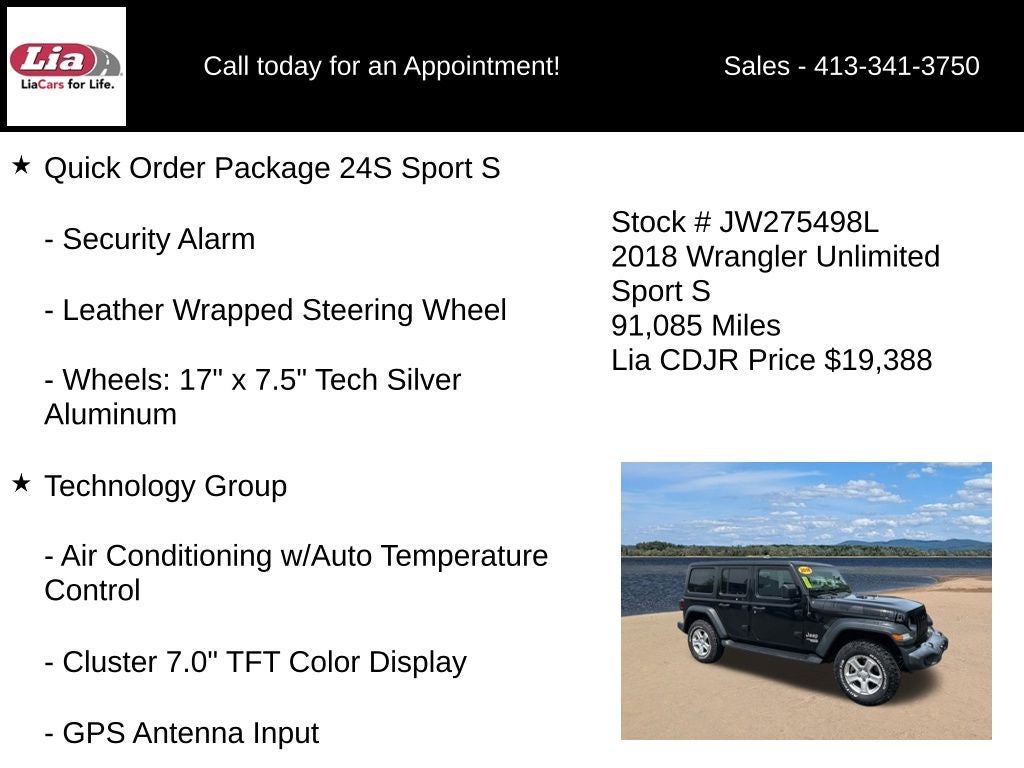 2018 Jeep Wrangler Unlimited Sport S