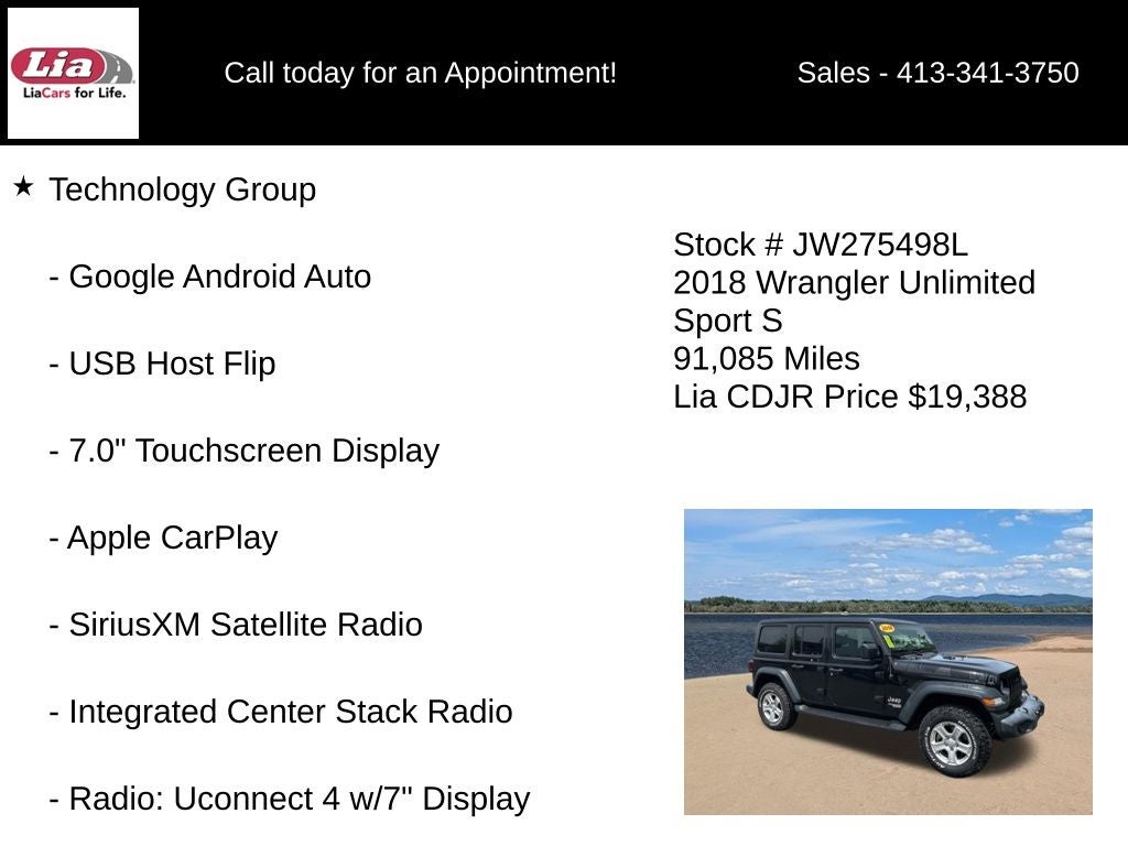 2018 Jeep Wrangler Unlimited Sport S