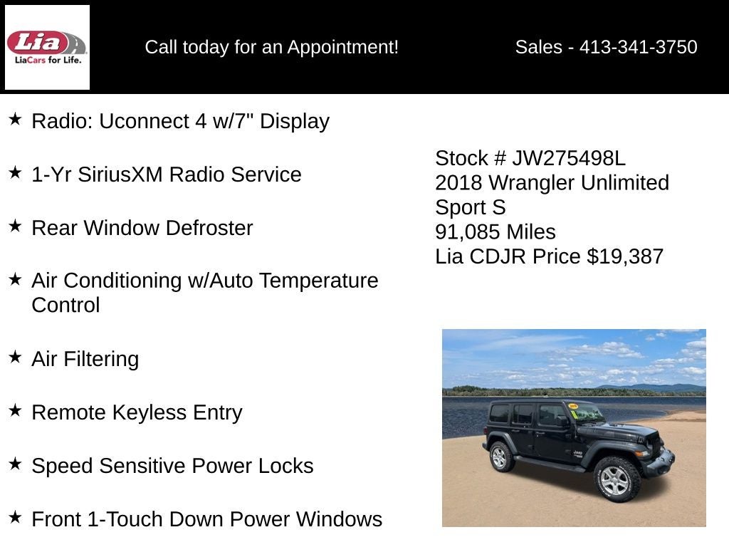 2018 Jeep Wrangler Unlimited Sport S