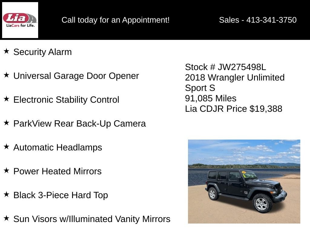 2018 Jeep Wrangler Unlimited Sport S