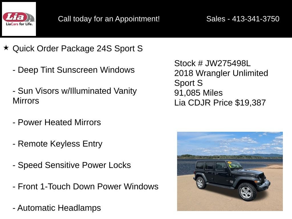 2018 Jeep Wrangler Unlimited Sport S