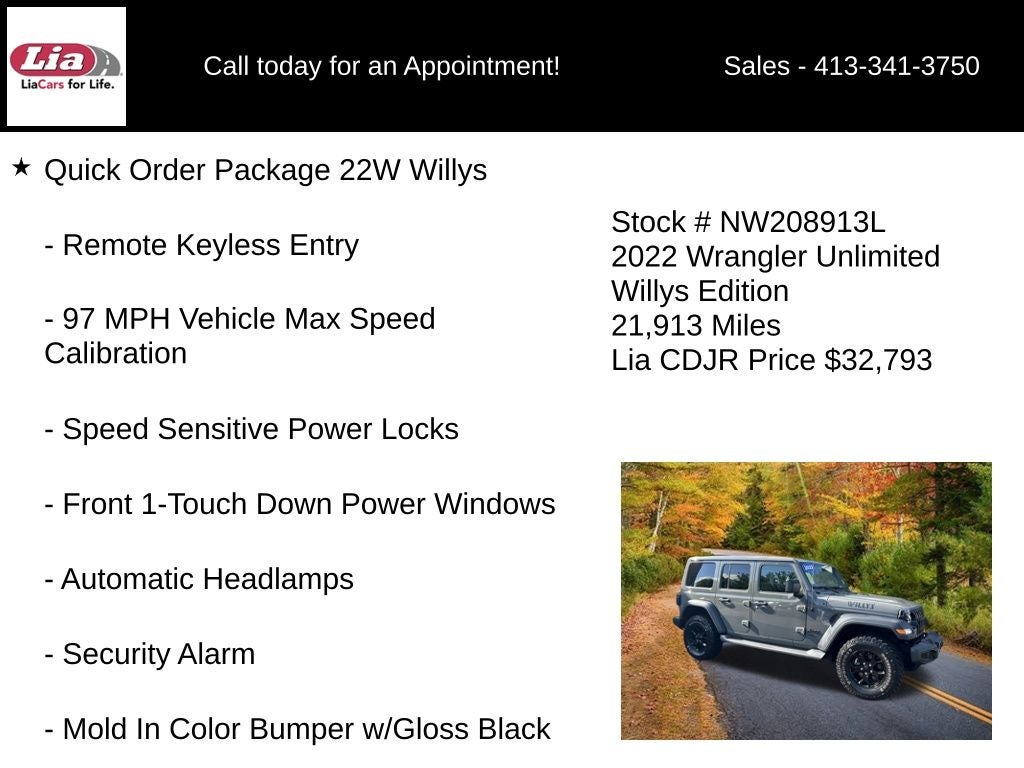 2022 Jeep Wrangler Unlimited Willys