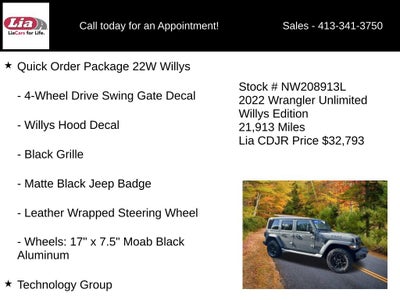 2022 Jeep Wrangler Unlimited Willys