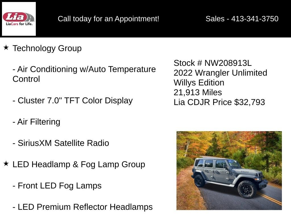 2022 Jeep Wrangler Unlimited Willys