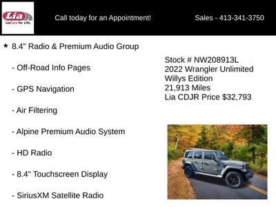 2022 Jeep Wrangler Unlimited Willys