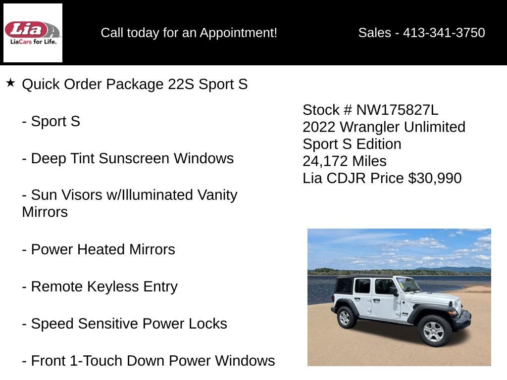 2022 Jeep Wrangler Unlimited Sport S
