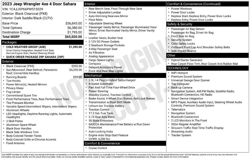2023 Jeep Wrangler Sahara 4xe