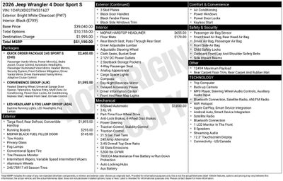2026 Jeep Wrangler Sport S