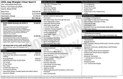 2026 Jeep Wrangler Sport S
