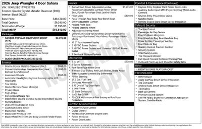 2026 Jeep Wrangler Sahara