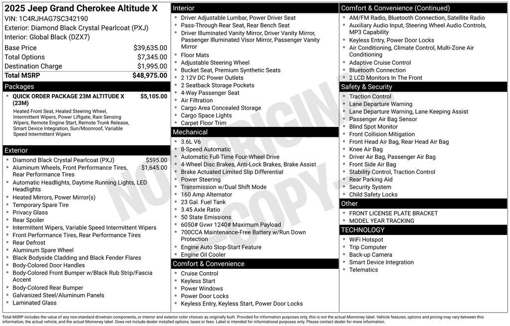 2025 Jeep Grand Cherokee Altitude X