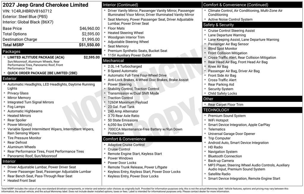 2027 Jeep Grand Cherokee Limited