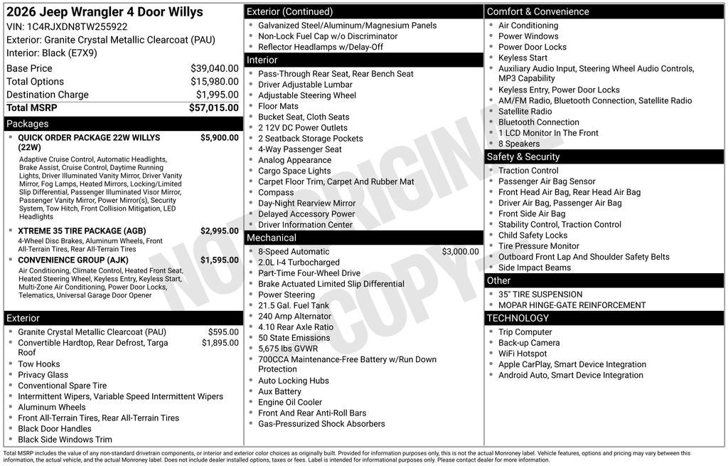 2026 Jeep Wrangler Willys