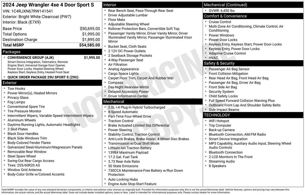 2024 Jeep Wrangler Sport S 4xe