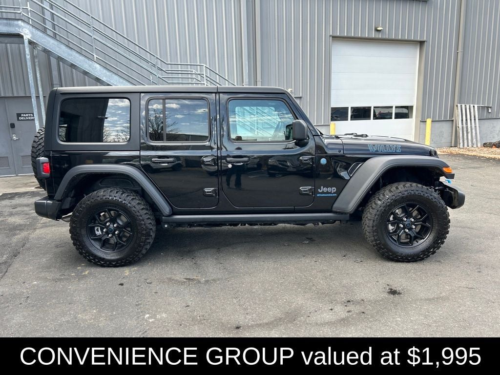 Used 2024 Jeep Wrangler 4xe Willys 4XE with VIN 1C4RJXN6XRW203756 for sale in Northampton, MA