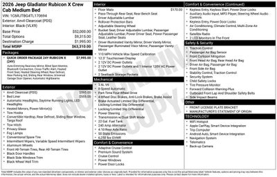 2026 Jeep Gladiator Rubicon