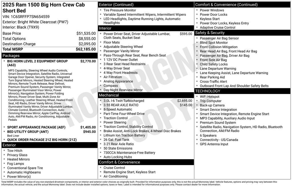 2025 RAM 1500 Big Horn/Lone Star