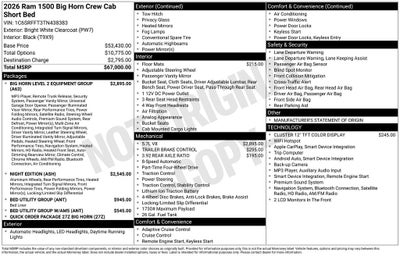 2026 RAM 1500 Big Horn/Lone Star
