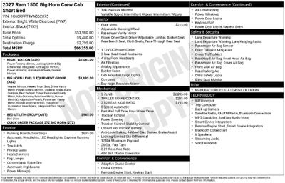 2027 RAM 1500 Big Horn/Lone Star