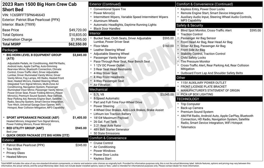 2023 RAM 1500 Big Horn/Lone Star