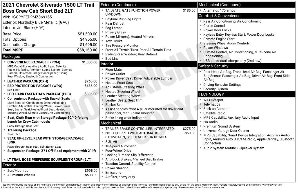 2021 Chevrolet Silverado 1500 LT Trail Boss