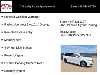 2022 Chrysler Pacifica Hybrid Touring L