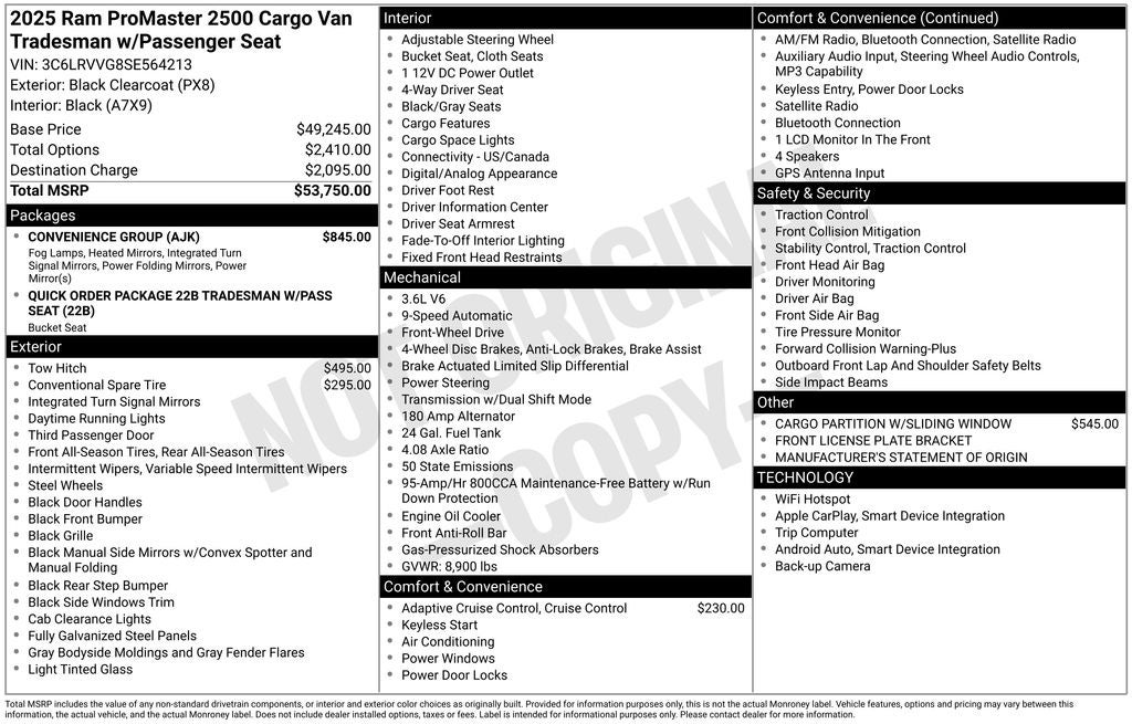 2025 RAM ProMaster 2500 Base