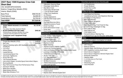 2027 RAM 1500 Express