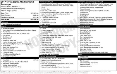 2017 Toyota Sienna XLE Premium 8 Passenger