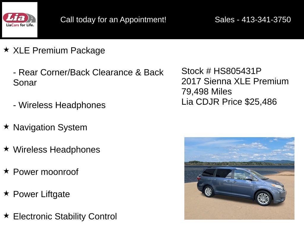 2017 Toyota Sienna XLE Premium 8 Passenger