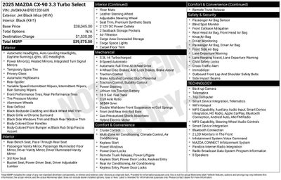 2025 Mazda Mazda CX-90 3.3 Turbo Select
