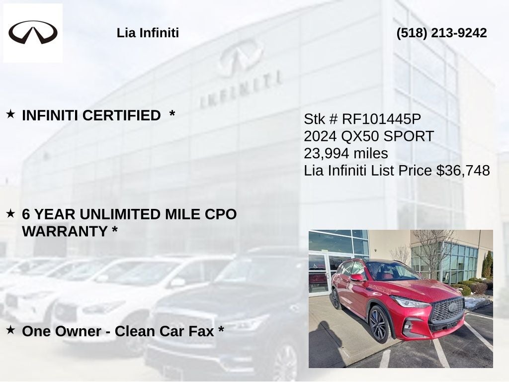 2024 INFINITI QX50 SPORT ***CERTIFIED***