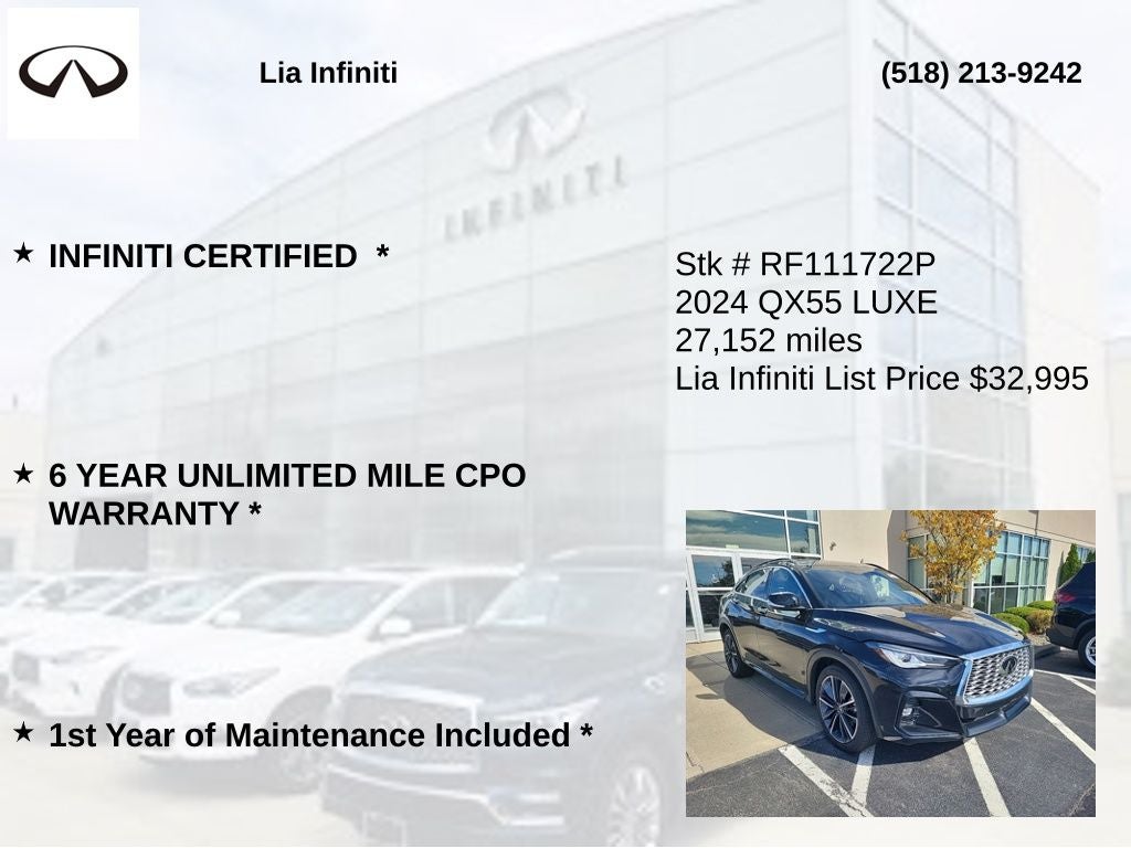 2024 INFINITI QX55 LUXE ***CERTIFIED***