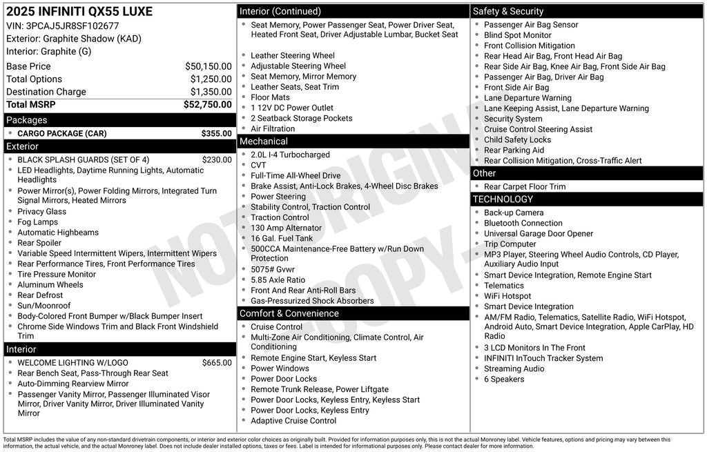 2025 INFINITI QX55 LUXE ***CERTIFIED***