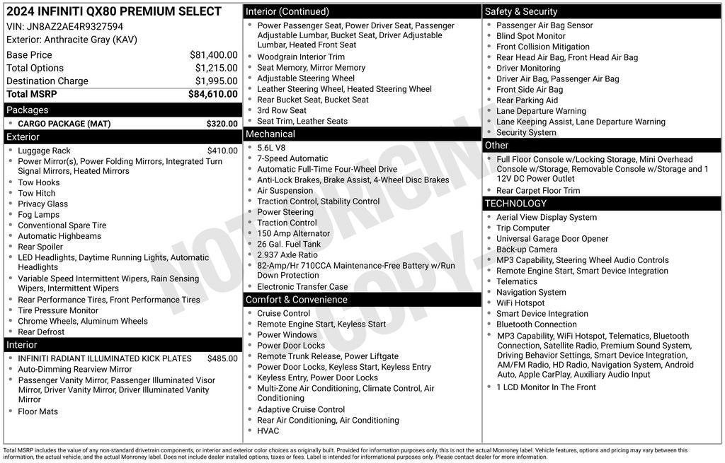 2024 INFINITI QX80 Premium Select ***CERTIFIED***